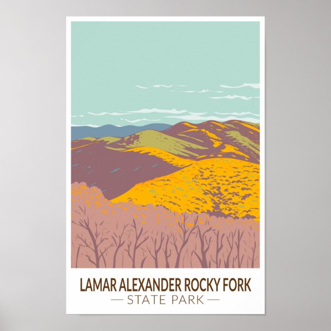 Poster Lamar Alexander Rocky Fork State Park Tennessee (Devant)