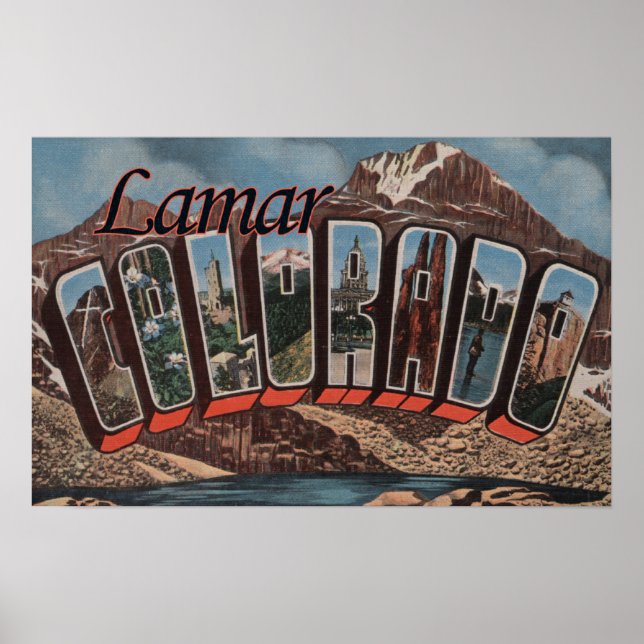 Poster Lamar, ColoradoGrandes lettres ScènesLamar, CO (Devant)