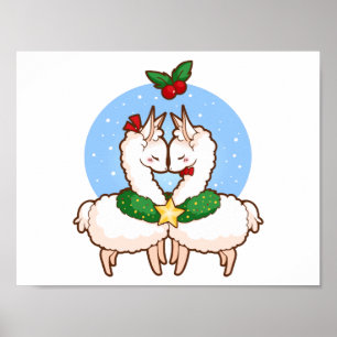 Poster Lamas d'amour de vacances