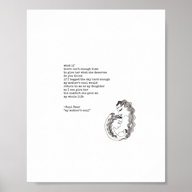 Poster L'âme de ma mère par Rupi Kaur (Devant)