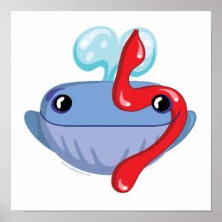 Poster Lamed Hébreu Aleph Bet (Alphabet) Baleine Print