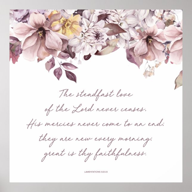 Poster Lamentations 3:22-23, Bible Verse Imprimer (Devant)