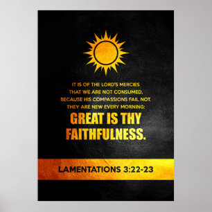 Poster Lamentations 3:22-23 Verse de la Bible