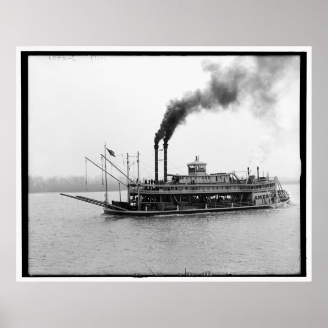 Poster L'Amérique, bateau du Mississippi, Mlle. 1900-19 (Devant)