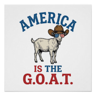 Poster L'Amérique Est La G.O.A.T Chemise de Cow-boy Patri