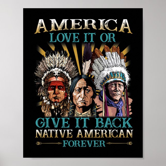 Poster L'Amérique L'Aime Ou La Rends Amérindiens 40 (Devant)