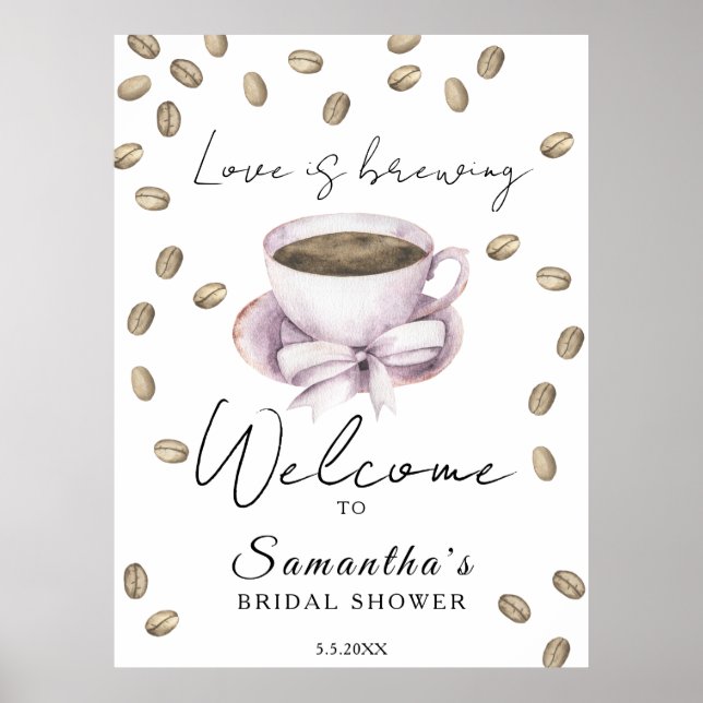 Poster L'amour brasse & arc Douche nuptiale bienvenue (Devant)