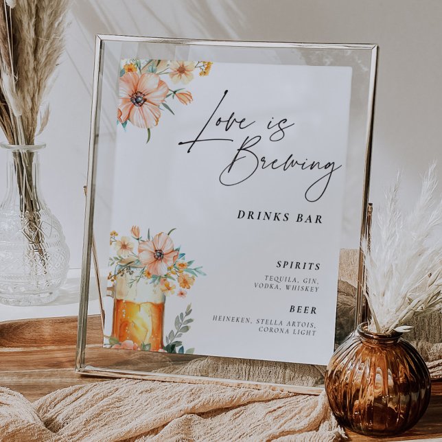 Poster L'amour brasse des boissons Barre Signale Fête des (Créateur téléchargé)