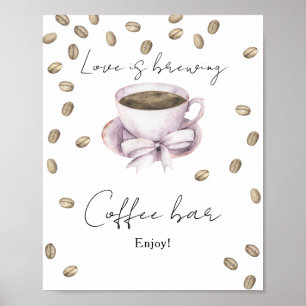 Poster L'amour brasse la douche nuptiale Café bar