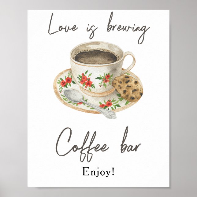 Poster L'amour brasse la douche nuptiale Café bar (Devant)