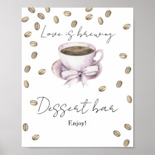 Poster L'amour brasse la douche nuptiale Dessert bar