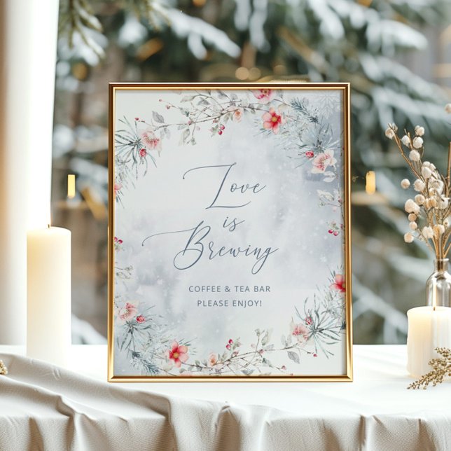 Poster L'amour brasse la neige hivernale Douche nuptiale (Créateur téléchargé)