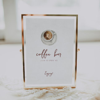 Poster L'amour brasse le panneau de la barre de café