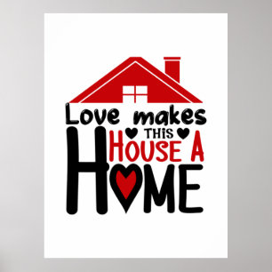 Poster L'Amour Cadeau Couple Fait De Cette Maison Une Mai