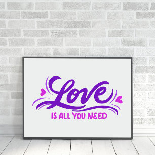 Poster L'Amour, C'Est Tout Ce Dont Vous Avez Besoin, Lett