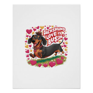Poster L'Amour De Dachshund Est Bussin
