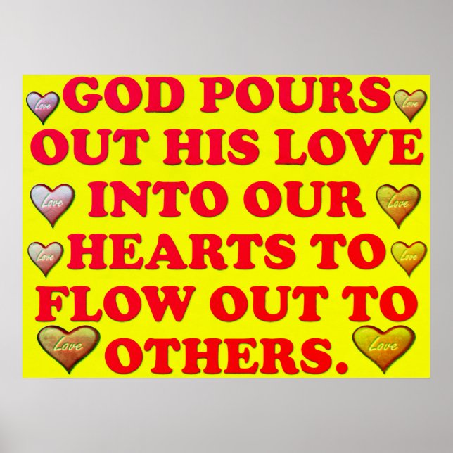 Poster L'Amour De Dieu Est Poulé Dans Nos Coeurs. (Devant)