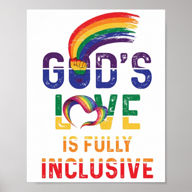 Poster L'Amour de Dieu est un Gay pride allié LGBTQ total (Devant)