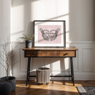 Poster L'amour désespéré Gothique Squelette Mains Coeur
