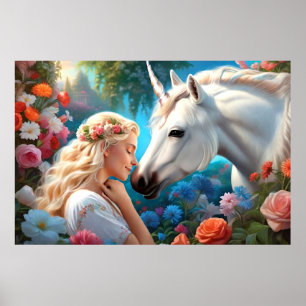 Poster L'amour d'une princesse pour sa licorne