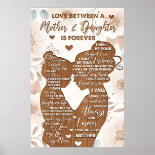 Poster l'amour entre une fille mère, les cadeaux de jour