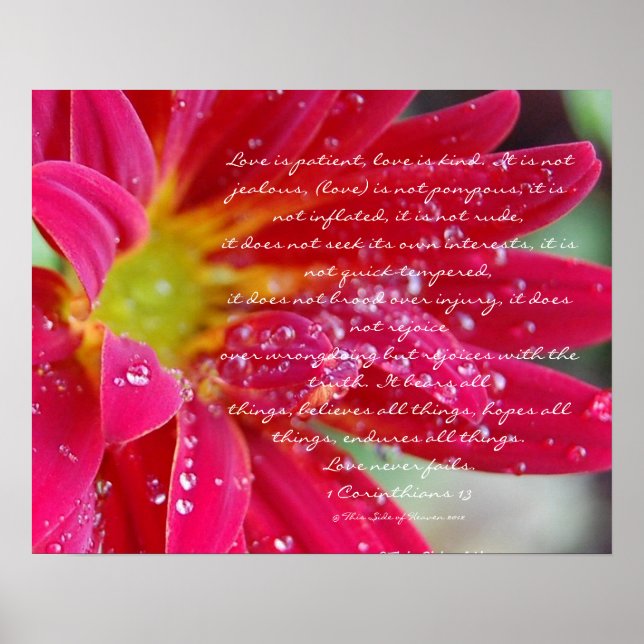 Poster L'amour est.....1 Corinthiens 13 (Devant)