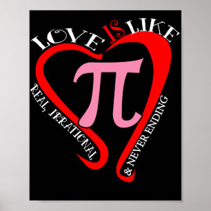 Poster L'Amour Est Comme Pi Véritable Irrationnel Ne Mett