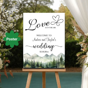 Poster L'amour est dans l'air Élégant Mariage Bienvenue