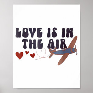 Poster L'amour est dans l'air Saint-Valentin Avion