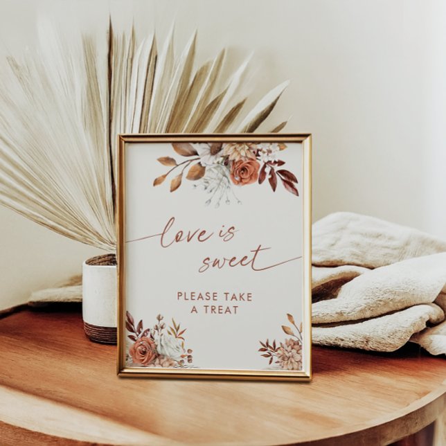 Poster L'amour est des faveurs douces Boho signe Fête des (Créateur téléchargé)