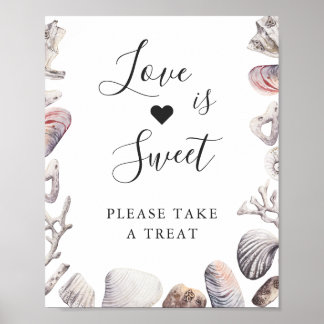 Poster L'amour est doux Dessert Aquarelle Mer Blanche She