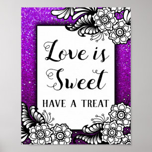 Poster L'amour est doux Desserts Parties scintillant viol