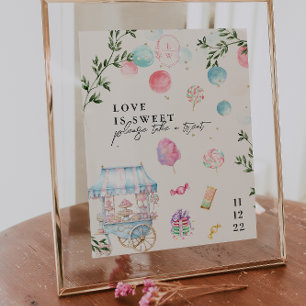 Poster L'amour est doux   Panneau de dessert Mariage