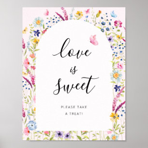Poster L'amour est doux, prenez une friandise enseigne de