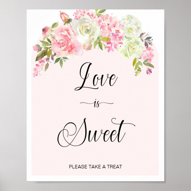 Poster L'amour est doux, prenez une friandise, panneau bl (Devant)
