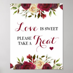 Poster L'amour est doux, prenez une friandise Signe de ma