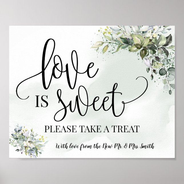 Poster L'amour est doux table de dessert mariage eucalypt (Devant)