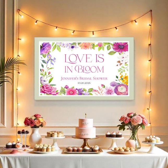 Poster L'amour est en fleur | Fête des mariées florale aq (Créateur téléchargé)