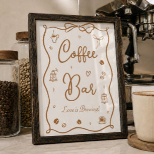Poster L'amour est en train de se préparer Bar à café pou
