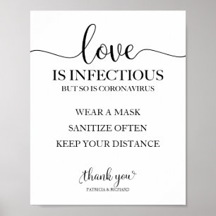 Poster L'Amour Est Infectieux, Mais Le Coronavirus Est Au
