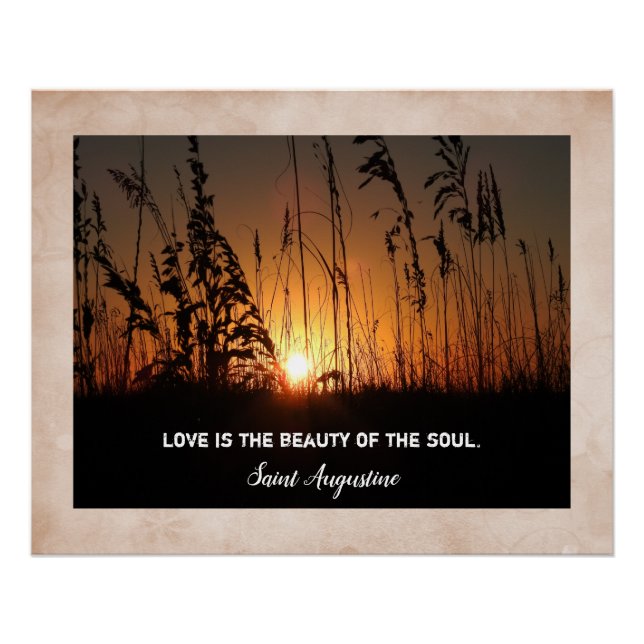 Poster L'amour est la beauté de la citation de l'âme (Devant)