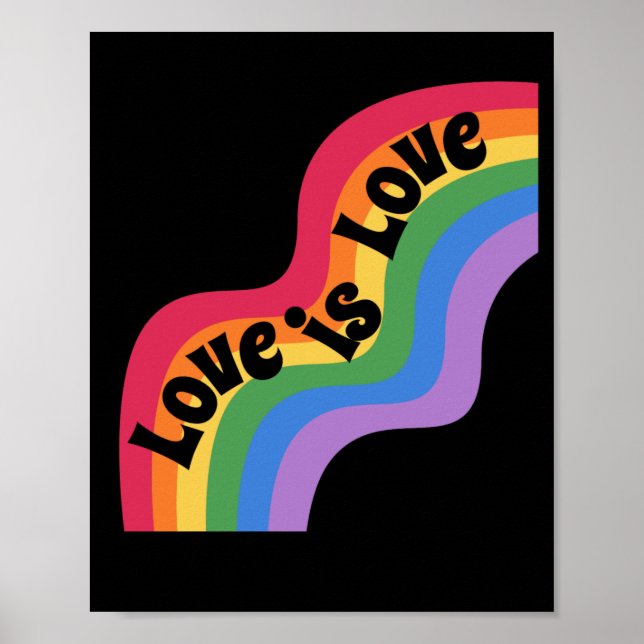 Poster L'amour est l'amour. LGBT+pride. Amour arc-en-ciel (Devant)