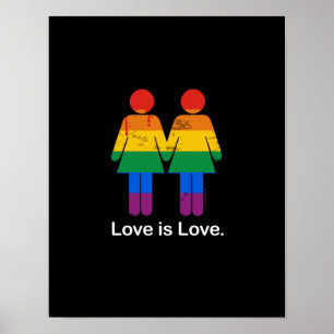 POSTER L'AMOUR EST LE COUPLE LESBIEN D'AMOUR - .PNG