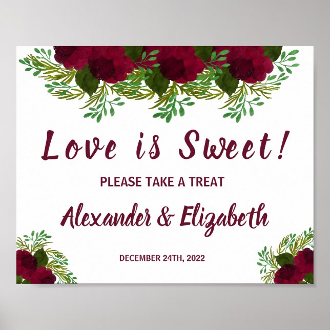 Poster L'amour est Mariage de Fête des mariées douce Fleu (Devant)