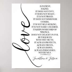 Poster L'amour est patient 1 Corinthiens 13 personnalisé