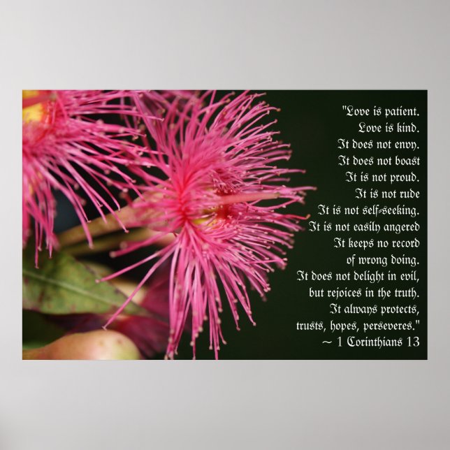 Poster L'amour est Patient Bible verse Mariage Cadeau (Devant)