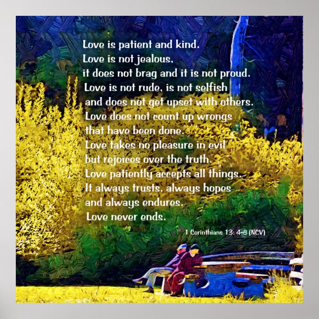 Poster L'Amour Est Patient : Couple Dans Le Parc (Devant)