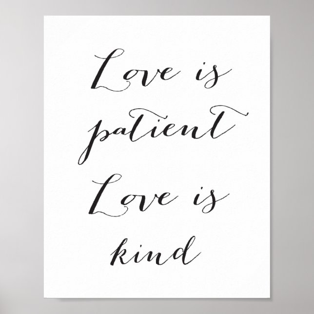 Poster L'amour est patient, l'amour est gentil - noir - P (Devant)