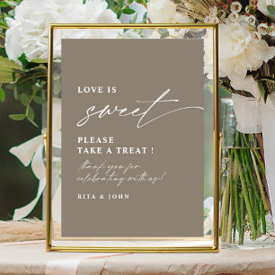 Poster L'amour est sucré Bonbons Buffet Mariage