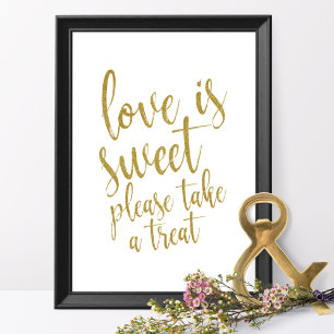 Poster L'amour est sucré s'il vous plaît prendre un régal